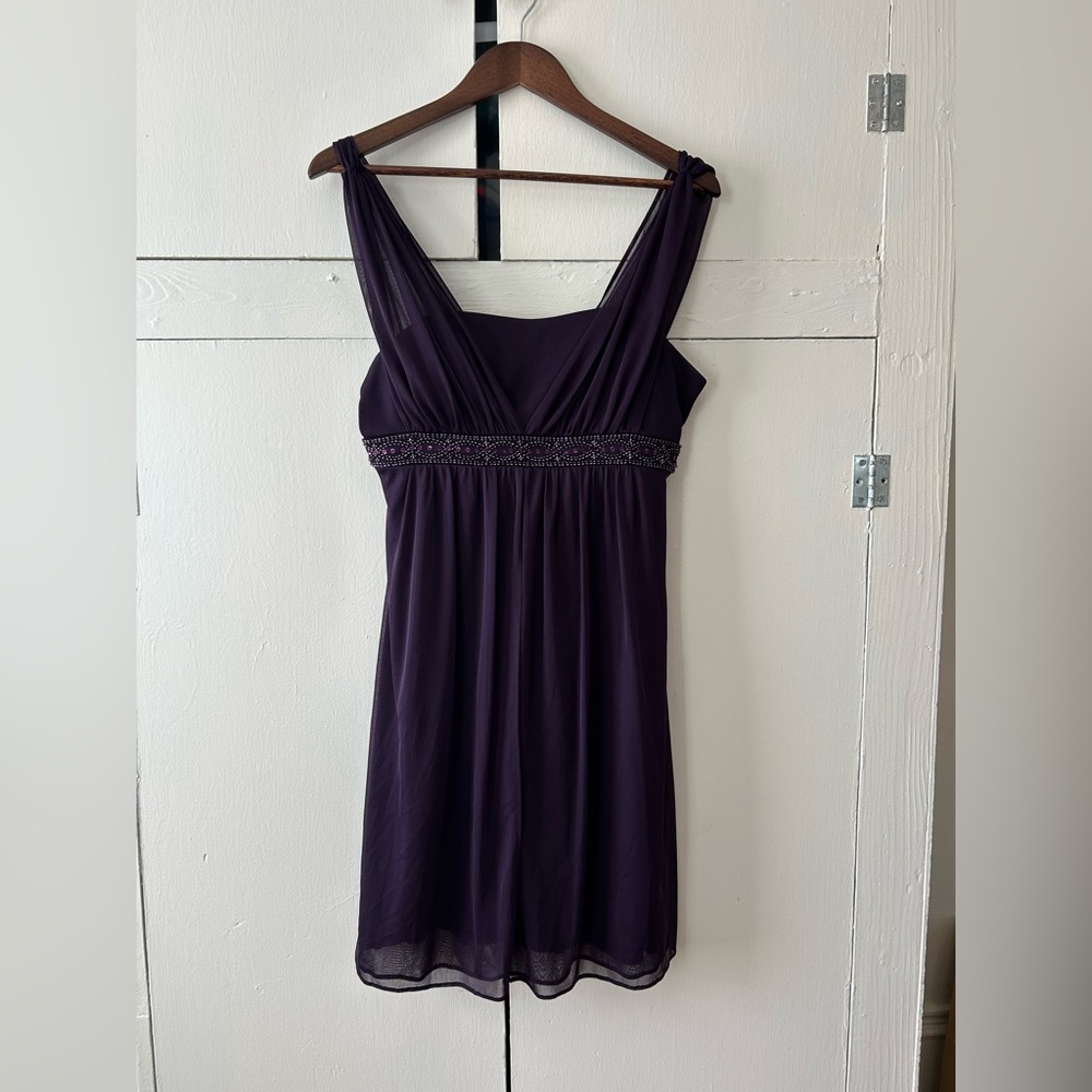 Dressbarn 8 petite plum formal knee length dress